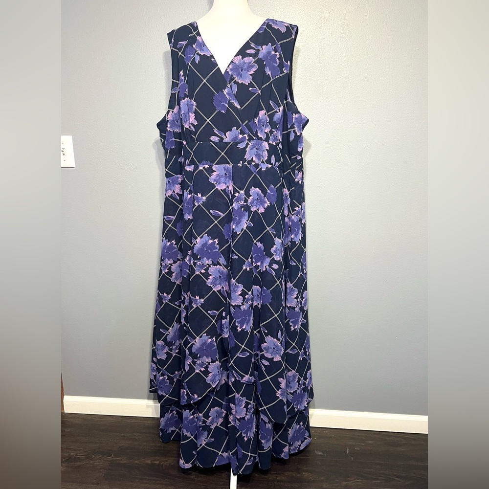 Black and Purple Lined Maxi Dress